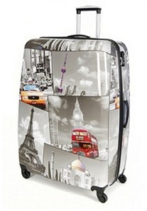 High Quality PC Hard Shell Five Cities 4 Wheels Super Lightweight Suitcases