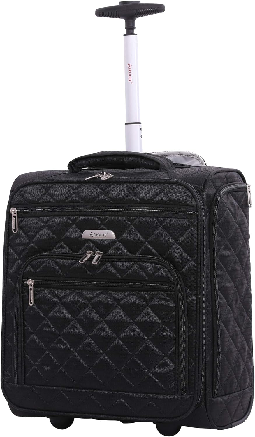 Aerolite Carry On Fits easyJet 45x36x20 Hand Cabin Luggage Under Seat Travel Trolley Bag Cabin Hand Luggage Suitcase 5 Years Warranty, 42x35x20cm 28L (Black)