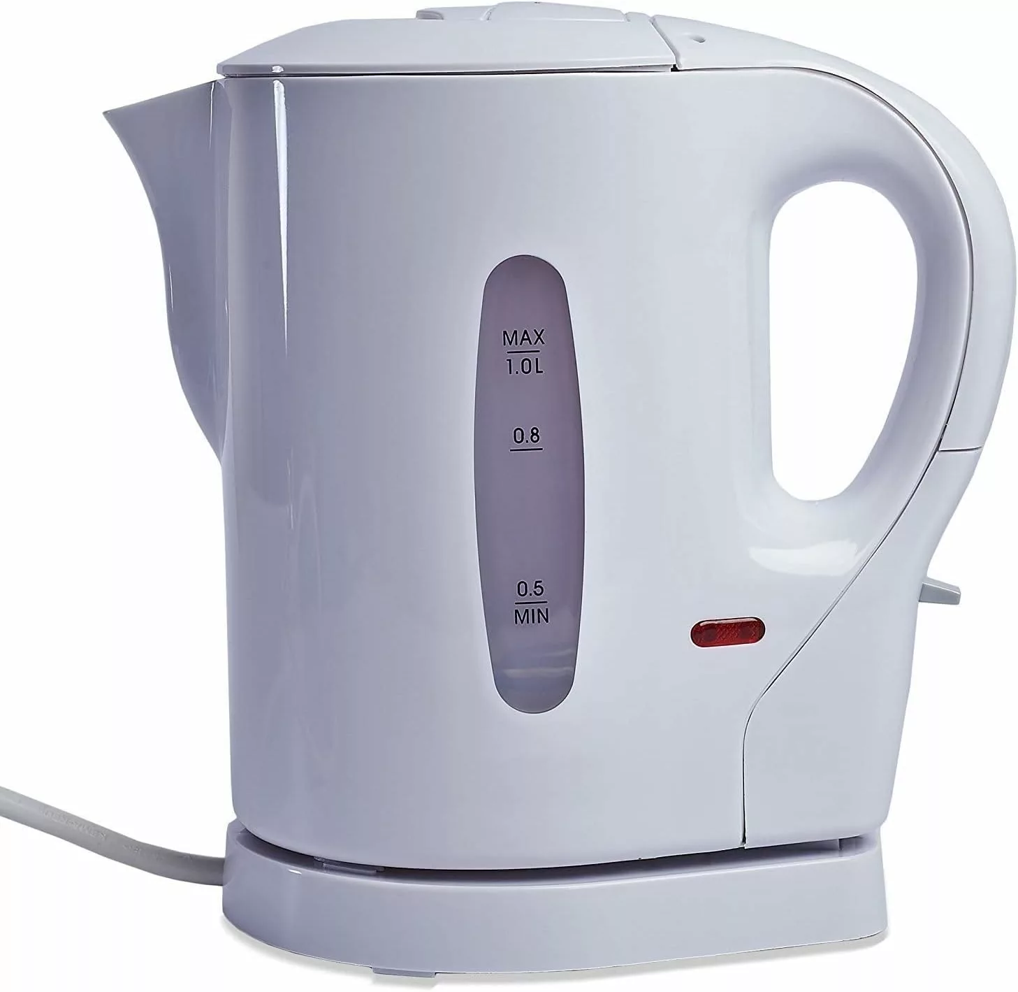 FiNeWaY 1L Electric Kettle Caravan Travel Hot Water Jug - Overheat Thermostat - 900w - [Energy Class A] (White)
