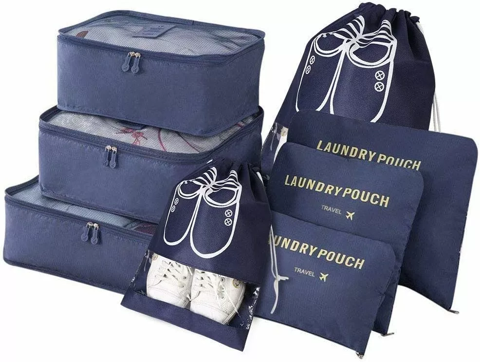 Vicloon Packing Cubes, 8 PCS Travel Organiser Bags Luggage Organizers with Shoe Bag for Clothes Suitcase Shoes